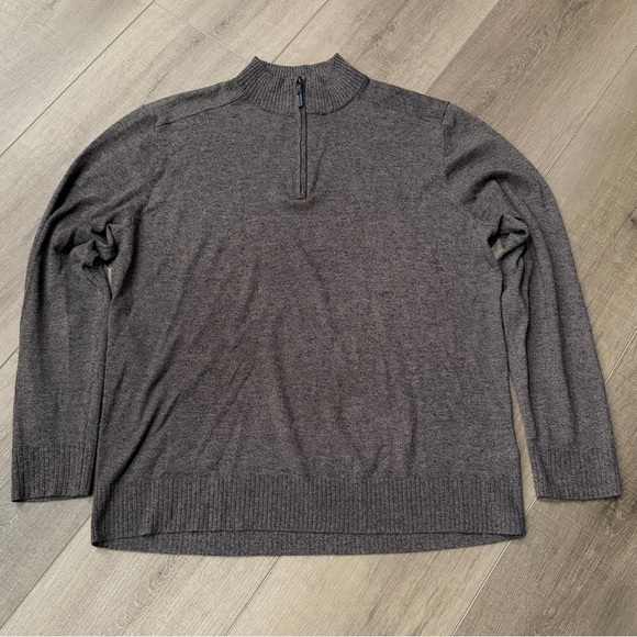Smartwool Sweater Men Large Merino Wool Blend Sparwood Brown 1/4 Zip SW016427 - Picture 10 of 10